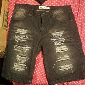 Distressed Mens Jean Shorts